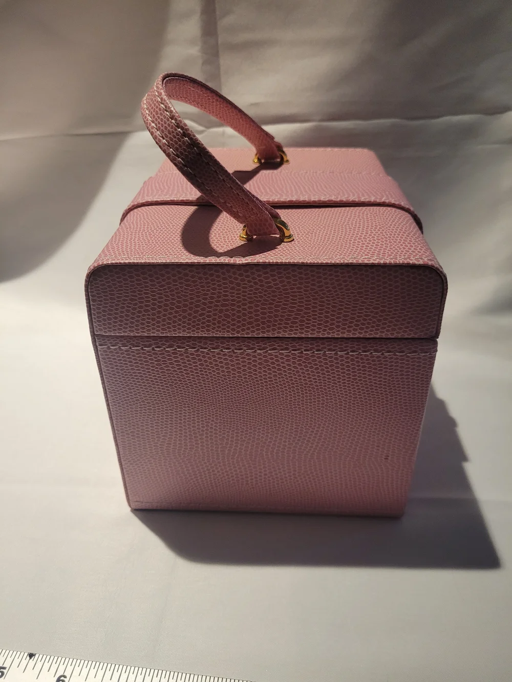 Structured Pink Top-Handle Jewelry Case